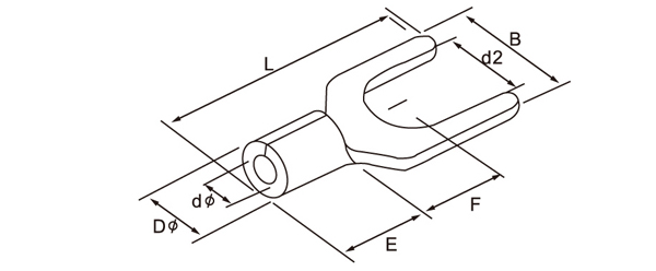 Non-insulated Spade terminal supplier_Non-insulated Spade terminal drawing